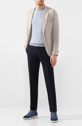 Мужские кожаные ботинки SANTONI голубого цвета по цене 42350 руб., арт. MGYA16715TICECDXF48 | Фото 2 Мужские кожаные ботинки SANTONI голубого цвета, арт. MGYA16715TICECDXF48 | Фото 2