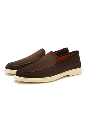 Мужские замшевые лоферы SANTONI темно-коричневого цвета по цене 39600 руб., арт. MGYA15996TICEPMST61 | Фото 1 Мужские замшевые лоферы SANTONI темно-коричневого цвета, арт. MGYA15996TICEPMST61 | Фото 1