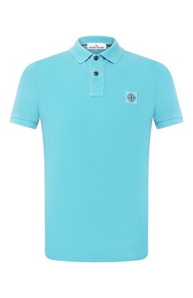 Мужское хлопковое поло STONE ISLAND голубого цвета по цене 12600 руб., арт. 721522S67 | Фото 1 Мужское хлопковое поло STONE ISLAND голубого цвета, арт. 721522S67 | Фото 1