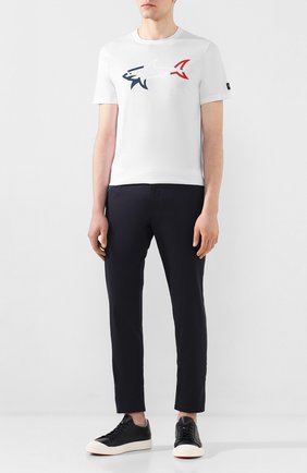 Мужская хлопковая футболка PAUL&SHARK белого цвета по цене 12950 руб., арт. E20P1006 | Фото 2 Мужская хлопковая футболка PAUL&SHARK белого цвета, арт. E20P1006 | Фото 2