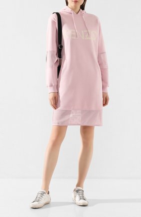 Женское хлопковое платье KENZO светло-розового цвета по цене 32500 руб., арт. FA52R0747952 | Фото 2 Женское хлопковое платье KENZO светло-розового цвета, арт. FA52R0747952 | Фото 2