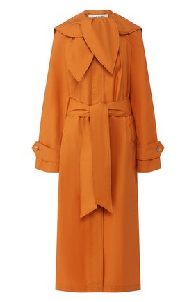 Женский хлопковый плащ LANVIN коричневого цвета по цене 190500 руб., арт. RW-C0105U-4336-P20 | Фото 1 Женский хлопковый плащ LANVIN коричневого цвета, арт. RW-C0105U-4336-P20 | Фото 1