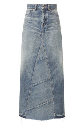 Женская джинсовая юбка SAINT LAURENT синего цвета по цене 73150 руб., арт. 593677/Y551V | Фото 1 Женская джинсовая юбка SAINT LAURENT синего цвета, арт. 593677/Y551V | Фото 1 (Материал внешний: Хлопок, Деним; Длина Ж (юбки, платья, шорты): Макси; Статус проверки: Проверена категория; Женское Кросс-КТ: Юбка-одежда; Кросс-КТ: Деним; Стили: Кэжуэл)