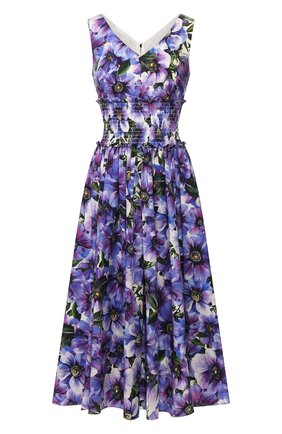 Женское хлопковое платье DOLCE & GABBANA сиреневого цвета по цене 99500 руб., арт. F6D2ST/HS5GD | Фото 1 Женское хлопковое платье DOLCE & GABBANA сиреневого цвета, арт. F6D2ST/HS5GD | Фото 1