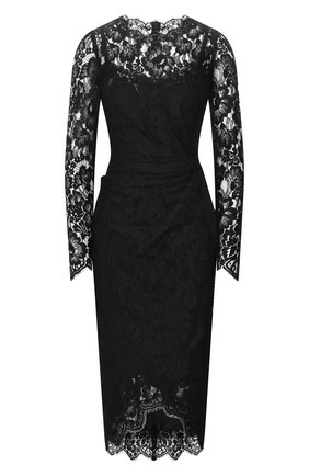 Женское хлопковое платье DOLCE & GABBANA черного цвета по цене 215500 руб., арт. F6G8GT/FLMSC | Фото 1 Женское хлопковое платье DOLCE & GABBANA черного цвета, арт. F6G8GT/FLMSC | Фото 1