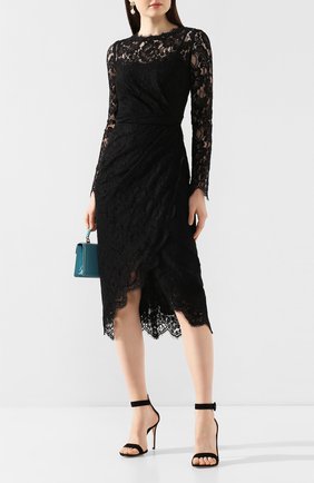 Женское хлопковое платье DOLCE & GABBANA черного цвета по цене 215500 руб., арт. F6G8GT/FLMSC | Фото 2 Женское хлопковое платье DOLCE & GABBANA черного цвета, арт. F6G8GT/FLMSC | Фото 2