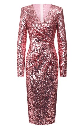 Женское платье с пайетками DOLCE & GABBANA розового цвета по цене 171500 руб., арт. F6H0TT/HLMZM | Фото 1 Женское платье с пайетками DOLCE & GABBANA розового цвета, арт. F6H0TT/HLMZM | Фото 1