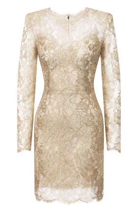Женское платье DOLCE & GABBANA золотого цвета по цене 199500 руб., арт. F6H8BT/HLM02 | Фото 1 Женское платье DOLCE & GABBANA золотого цвета, арт. F6H8BT/HLM02 | Фото 1