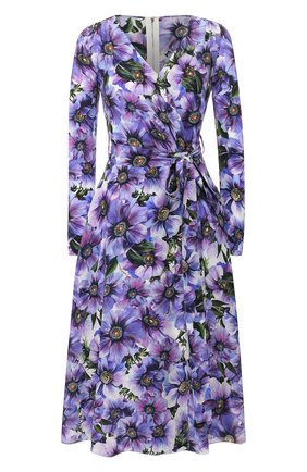 Женское шелковое платье DOLCE & GABBANA фиолетового цвета по цене 145000 руб., арт. F6I0VT/IS1A1 | Фото 1 Женское шелковое платье DOLCE & GABBANA фиолетового цвета, арт. F6I0VT/IS1A1 | Фото 1