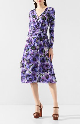 Женское шелковое платье DOLCE & GABBANA фиолетового цвета по цене 145000 руб., арт. F6I0VT/IS1A1 | Фото 2 Женское шелковое платье DOLCE & GABBANA фиолетового цвета, арт. F6I0VT/IS1A1 | Фото 2