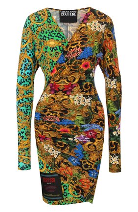 Женское платье из вискозы VERSACE JEANS COUTURE разноцветного цвета по цене 33950 руб., арт. D2HVA413-VDP913/S0644 | Фото 1 Женское платье из вискозы VERSACE JEANS COUTURE разноцветного цвета, арт. D2HVA413-VDP913/S0644 | Фото 1