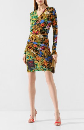 Женское платье из вискозы VERSACE JEANS COUTURE разноцветного цвета по цене 33950 руб., арт. D2HVA413-VDP913/S0644 | Фото 2 Женское платье из вискозы VERSACE JEANS COUTURE разноцветного цвета, арт. D2HVA413-VDP913/S0644 | Фото 2