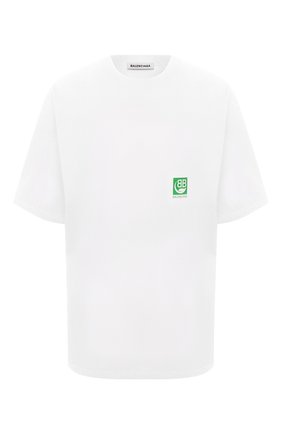 Женская хлопковая футболка BALENCIAGA белого цвета по цене 36100 руб., арт. 594599/THV63 | Фото 1 Женская хлопковая футболка BALENCIAGA белого цвета, арт. 594599/THV63 | Фото 1