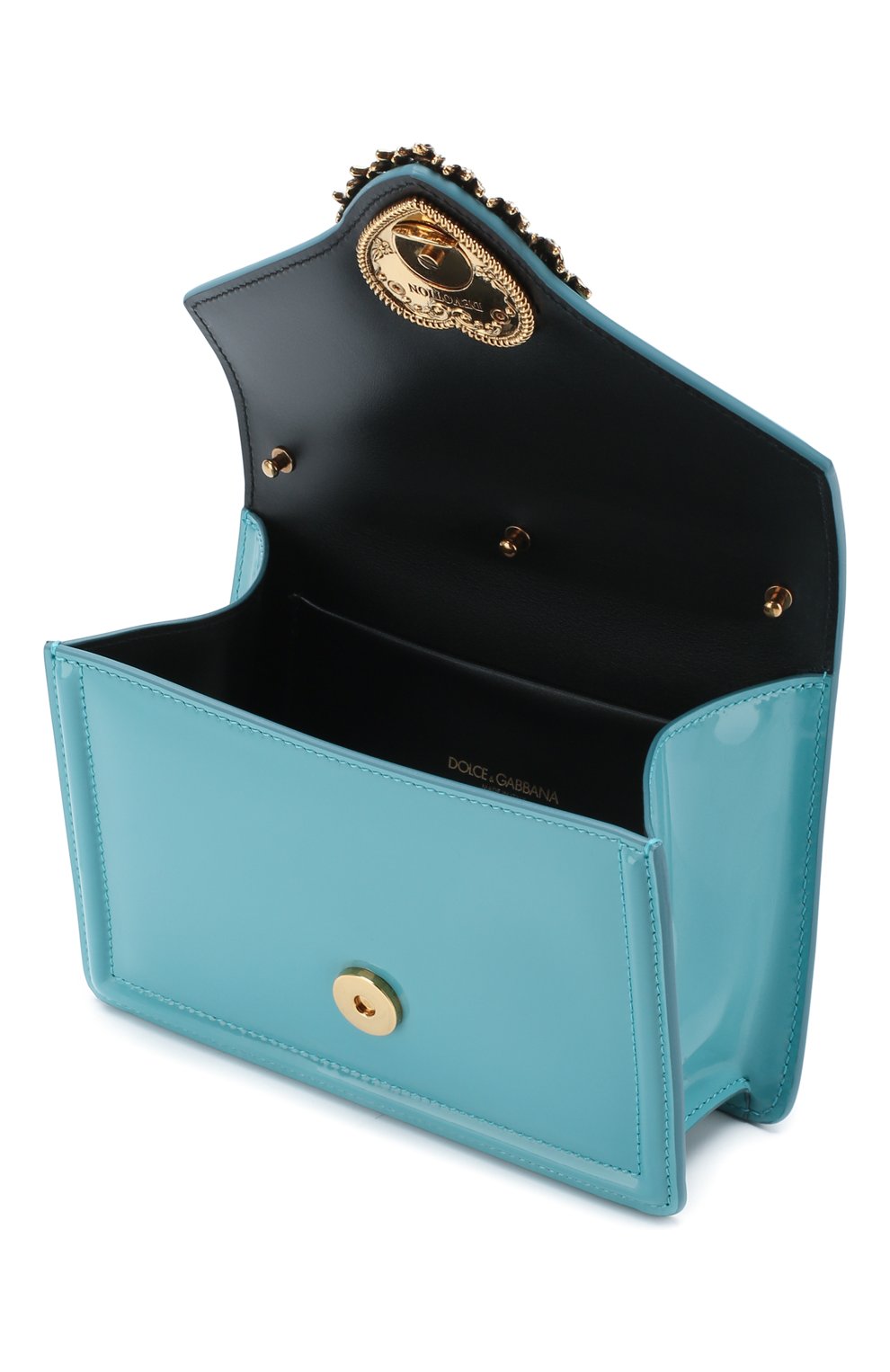 Женская сумка devotion small DOLCE & GABBANA голубого цвета по цене 121500 руб., арт. BB6711/A1037 | Фото 4 Женская сумка devotion small DOLCE & GABBANA голубого цвета, арт. BB6711/A1037 | Фото 4