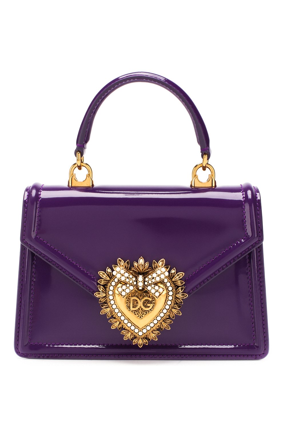 Женская сумка devotion small DOLCE & GABBANA сиреневого цвета, арт. BB6711/A1037 | Фото 1 (Женское Кросс-КТ: Вечерняя сумка; Сумки-технические: Сумки через плечо, Сумки top-handle; Материал: Натуральная кожа; Ремень/цепочка: На ремешке; Размер: small)