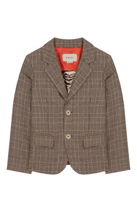 Детский пиджак из шерсти и льна GUCCI бежевого цвета по цене 84000 руб., арт. 599473/XWAGI | Фото 1 Детский пиджак из шерсти и льна GUCCI бежевого цвета, арт. 599473/XWAGI | Фото 1