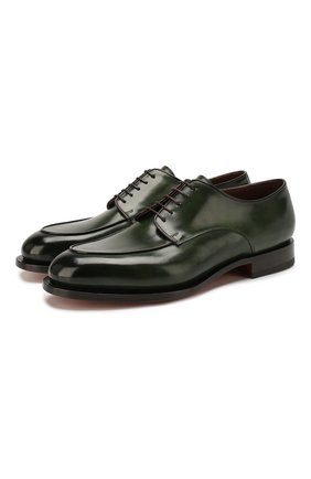 Мужской кожаные дерби SANTONI зеленого цвета по цене 76050 руб., арт. MCC016821MC3HVVDV54 | Фото 1 Мужской кожаные дерби SANTONI зеленого цвета, арт. MCC016821MC3HVVDV54 | Фото 1