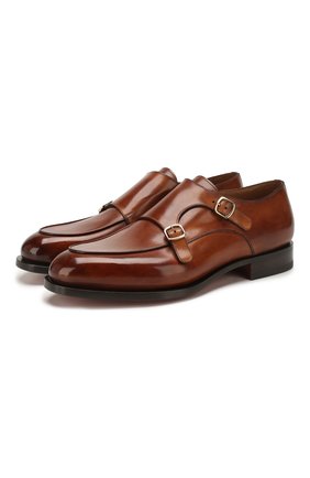 Мужские кожаные монки SANTONI светло-коричневого цвета по цене 78950 руб., арт. MCC016036MC3HVVDM40 | Фото 1 Мужские кожаные монки SANTONI светло-коричневого цвета, арт. MCC016036MC3HVVDM40 | Фото 1