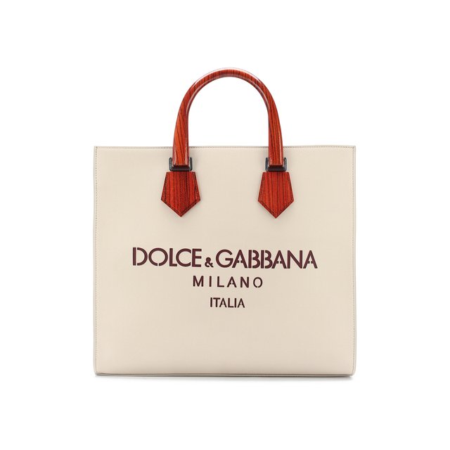 фото Кожаная сумка-шопер design logo dolce & gabbana
