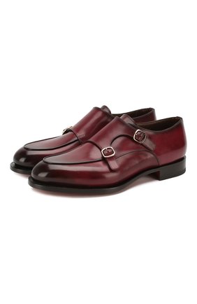 Мужские кожаные монки SANTONI бордового цвета по цене 78950 руб., арт. MCC016036MC3HVVDQ45 | Фото 1 Мужские кожаные монки SANTONI бордового цвета, арт. MCC016036MC3HVVDQ45 | Фото 1