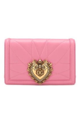 Женская сумка devotion small DOLCE & GABBANA розового цвета по цене 149000 руб., арт. BB6652/AV967 | Фото 1 Женская сумка devotion small DOLCE & GABBANA розового цвета, арт. BB6652/AV967 | Фото 1 (Сумки-технические: Сумки через плечо; Материал: Натуральная кожа; Размер: small; Ремень/цепочка: На ремешке; Женское Кросс-КТ: Вечерняя сумка)