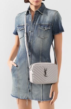 Женская сумка lou medium SAINT LAURENT светло-серого цвета по цене 84200 руб., арт. 612544/DV704 | Фото 2 Женская сумка lou medium SAINT LAURENT светло-серого цвета, арт. 612544/DV704 | Фото 2