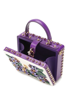 Женская сумка dolce box DOLCE & GABBANA разноцветного цвета, арт. BB5970/AX029 | Фото 4 (Женское Кросс-КТ: Вечерняя сумка; Сумки-технические: Сумки через плечо, Сумки top-handle; Материал: Натуральная кожа; Размер: mini; Ремень/цепочка: На ремешке)
