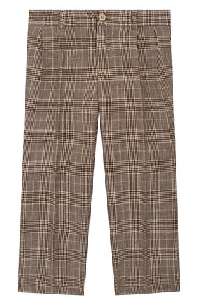 Детские брюки из шерсти и льна GUCCI бежевого цвета по цене 43100 руб., арт. 599475/XWAGI | Фото 1 Детские брюки из шерсти и льна GUCCI бежевого цвета, арт. 599475/XWAGI | Фото 1