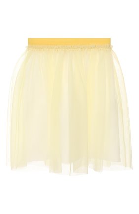Детская юбка IL GUFO желтого цвета, арт. P20GN151H0018/2A-4A | Фото 1 (Материал подклада: Хлопок; Материал внешний: Синтетический материал; Случай: Повседневный, Вечерний; Ростовка одежда: 18 мес | 86 см, 2 года | 92 см, 3 года | 98 см)