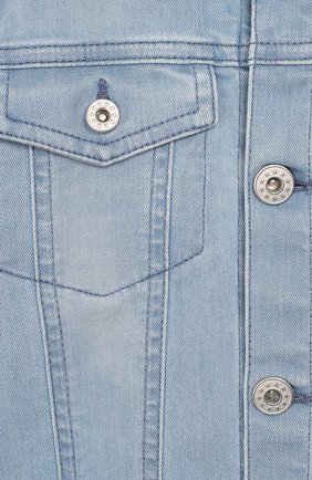 Детского джинсовая куртка IL GUFO голубого цвета, арт. P20GR144J0030/5A-8A | Фото 3 (Рукава: Длинные; Кросс-КТ: Деним, Сезон: лето; Материал внешний: Хлопок)