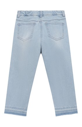 Детские джинсы IL GUFO голубого цвета, арт. P20PL296J0030/2A-4A | Фото 2 (Материал внешний: Хлопок; Кросс-КТ: джинсы; Детали: Потертости; Ростовка одежда: 18 мес | 86 см, 2 года | 92 см, 3 года | 98 см)