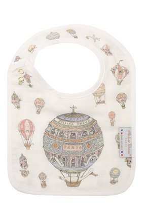Детский хлопковый нагрудник ATELIER CHOUX белого цвета по цене 2290 руб., арт. SMALL BIB-H0T AIR BALL00N-G0LD SNAPS | Фото 2 Детский хлопковый нагрудник ATELIER CHOUX белого цвета, арт. SMALL BIB-H0T AIR BALL00N-G0LD SNAPS | Фото 2