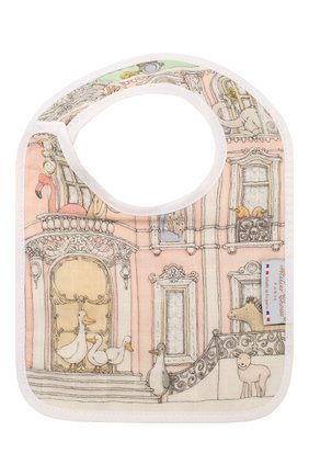 Детский хлопковый нагрудник ATELIER CHOUX белого цвета по цене 2290 руб., арт. SMALL BIB-M0NCEAU-G0LD SNAPS | Фото 2 Детский хлопковый нагрудник ATELIER CHOUX белого цвета, арт. SMALL BIB-M0NCEAU-G0LD SNAPS | Фото 2