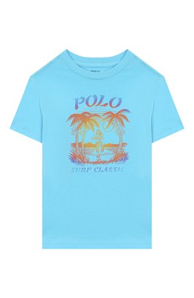 Детская хлопковая футболка POLO RALPH LAUREN голубого цвета по цене 2500 руб., арт. 322786269 | Фото 1 Детская хлопковая футболка POLO RALPH LAUREN голубого цвета, арт. 322786269 | Фото 1