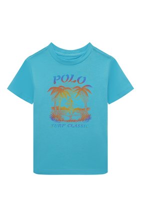 Детская хлопковая футболка POLO RALPH LAUREN голубого цвета по цене 2500 руб., арт. 321786269 | Фото 1 Детская хлопковая футболка POLO RALPH LAUREN голубого цвета, арт. 321786269 | Фото 1