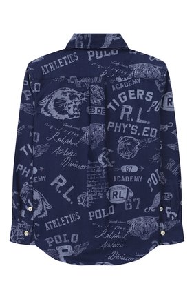 Детская хлопковая рубашка RALPH LAUREN синего цвета по цене 6725 руб., арт. 321785805 | Фото 2 Детская хлопковая рубашка RALPH LAUREN синего цвета, арт. 321785805 | Фото 2 (Рукава: Длинные; Материал внешний: Хлопок; Случай: Повседневный; Ростовка одежда: 18 мес | 86 см, 4 года | 104 см)