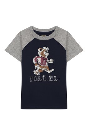 Детская хлопковая футболка POLO RALPH LAUREN синего цвета по цене 2500 руб., арт. 322786323 | Фото 1 Детская хлопковая футболка POLO RALPH LAUREN синего цвета, арт. 322786323 | Фото 1