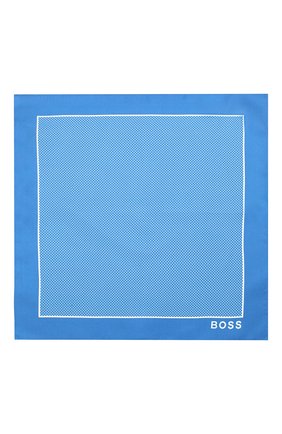 Мужской шелковый платок BOSS синего цвета по цене 2800 руб., арт. 50429140 | Фото 3 Мужской шелковый платок BOSS синего цвета, арт. 50429140 | Фото 3