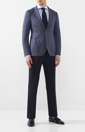 Мужские кожаные лоферы SANTONI темно-синего цвета по цене 62900 руб., арт. MCNC16465SA3ESCSU53 | Фото 2 Мужские кожаные лоферы SANTONI темно-синего цвета, арт. MCNC16465SA3ESCSU53 | Фото 2