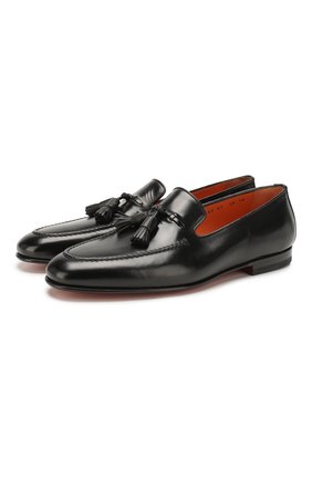 Мужские кожаные лоферы SANTONI черного цвета по цене 65800 руб., арт. MCNC16465SA3ESCSN01 | Фото 1 Мужские кожаные лоферы SANTONI черного цвета, арт. MCNC16465SA3ESCSN01 | Фото 1