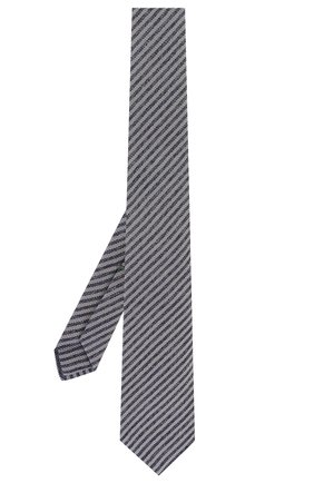 Мужской шелковый галстук LUIGI BORRELLI темно-синего цвета, арт. LC80-B/TT9134 | Фото 2 (Стили: Классический; Принт: С принтом; Материал: Текстиль, Шелк)