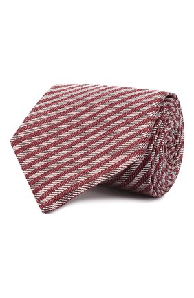 Мужской шелковый галстук LUIGI BORRELLI красного цвета, арт. LC80-B/TT9134 | Фото 1 (Стили: Классический; Принт: С принтом; Материал: Текстиль, Шелк)