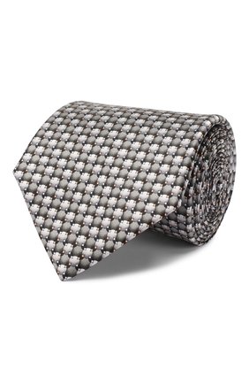 Мужской шелковый галстук LANVIN серого цвета, арт. 2803/TIE | Фото 1 (Материал: Текстиль, Шелк; Стили: Классический; Принт: С принтом)