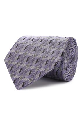 Мужской шелковый галстук LANVIN фиолетового цвета, арт. 2565/TIE | Фото 1 (Принт: С принтом; Стили: Классический; Материал: Текстиль, Шелк)