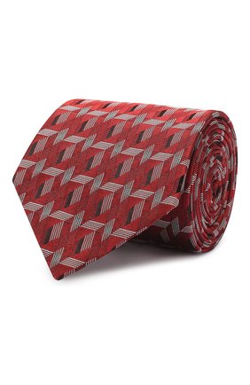 Мужской шелковый галстук LANVIN красного цвета, арт. 2565/TIE | Фото 1 (Принт: С принтом; Стили: Классический; Материал: Текстиль, Шелк)