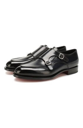 Мужские кожаные монки SANTONI темно-синего цвета по цене 75500 руб., арт. MCC016036MC3HVVDU59 | Фото 1 Мужские кожаные монки SANTONI темно-синего цвета, арт. MCC016036MC3HVVDU59 | Фото 1