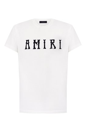 Мужская хлопковая футболка AMIRI белого цвета по цене 19950 руб., арт. Y0M03434CJ | Фото 1 Мужская хлопковая футболка AMIRI белого цвета, арт. Y0M03434CJ | Фото 1