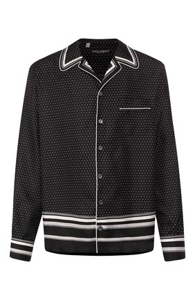 Мужская шелковая сорочка DOLCE & GABBANA черно-белого цвета по цене 110500 руб., арт. G5GY4T/FI1KF | Фото 1 Мужская шелковая сорочка DOLCE & GABBANA черно-белого цвета, арт. G5GY4T/FI1KF | Фото 1