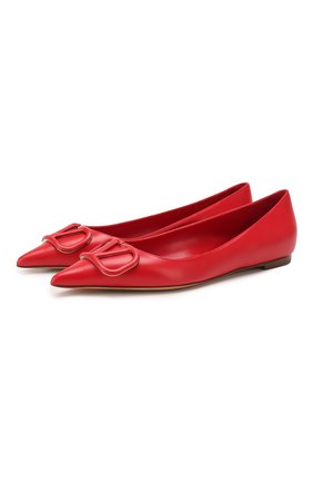 Кожаные балетки Valentino Garavani VLOGO | Фото №1 Кожаные балетки Valentino Garavani VLOGO | Фото №1