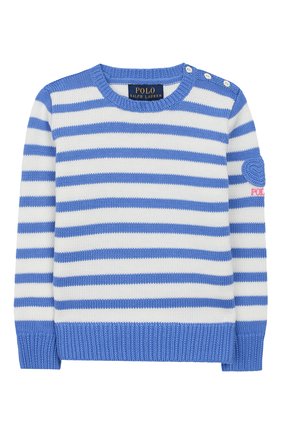 Детский хлопковый пуловер POLO RALPH LAUREN голубого цвета по цене 9880 руб., арт. 312787234 | Фото 1 Детский хлопковый пуловер POLO RALPH LAUREN голубого цвета, арт. 312787234 | Фото 1
